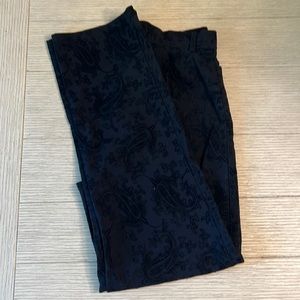 Karen Kane Lifestyle Black Pants Paisley Print Size 6